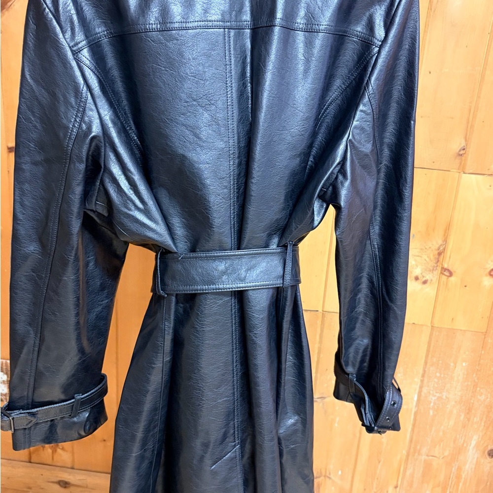 Michael Kors Black Leather vegan trench coat new with tags